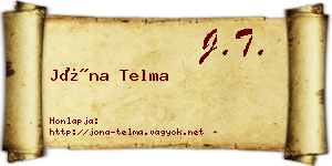 Jóna Telma névjegykártya
